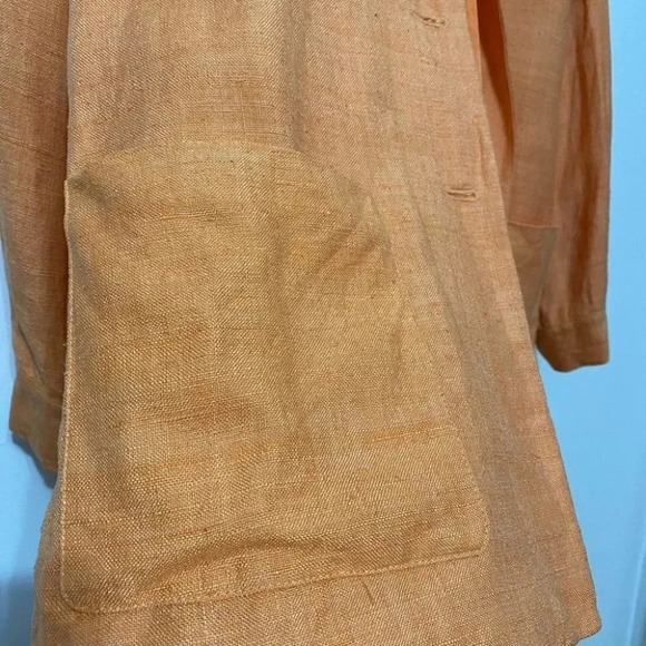 Vintage - Pure Silk Orange Button Down Spring Blazer / Jacket - Picture 6 of 7